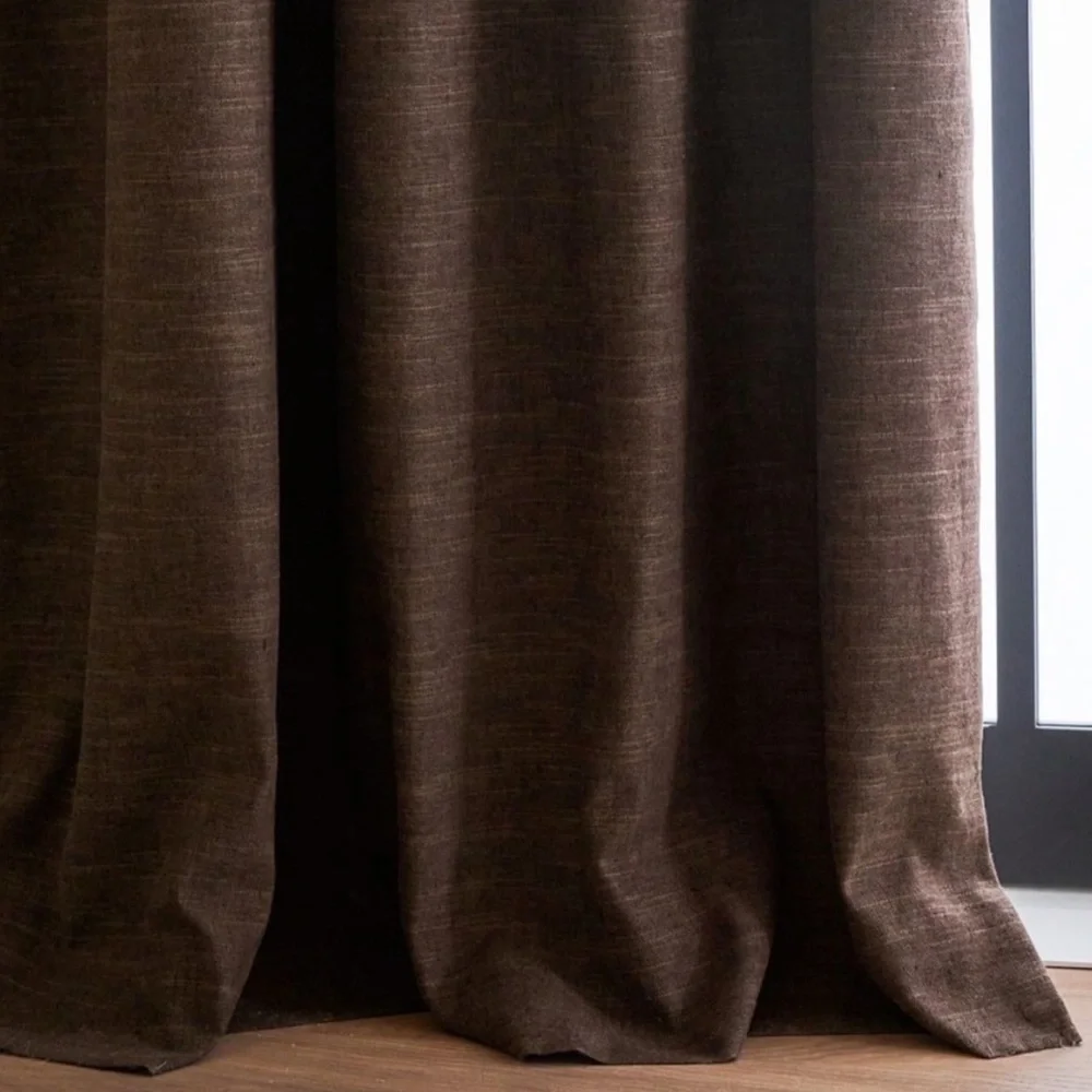 Pottery Barn Emery Linen Curtain in Expresso 100x84 - Picture 2 of 10